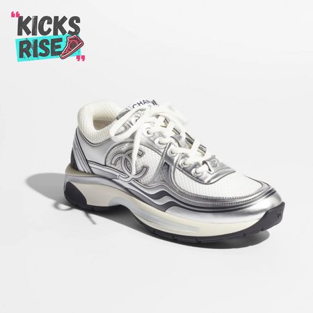 CHANEL SNEAKERS White & Silver - CC7