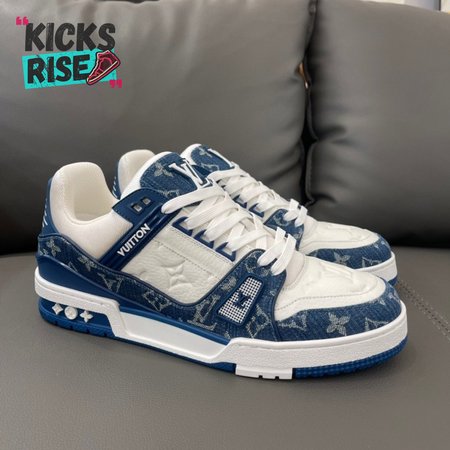 trainer monogram denim white blue - 319