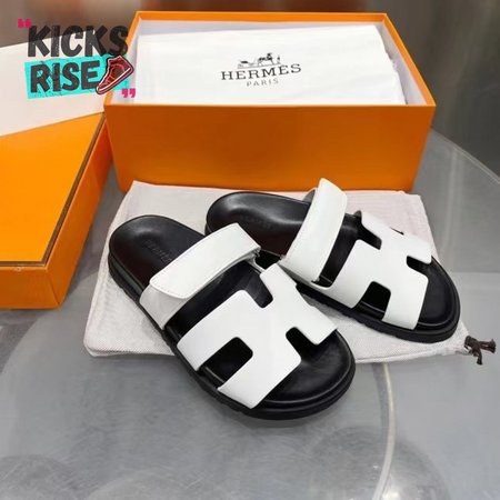 HERMES CHYPRE SANDAL BLACK WHITE - H22