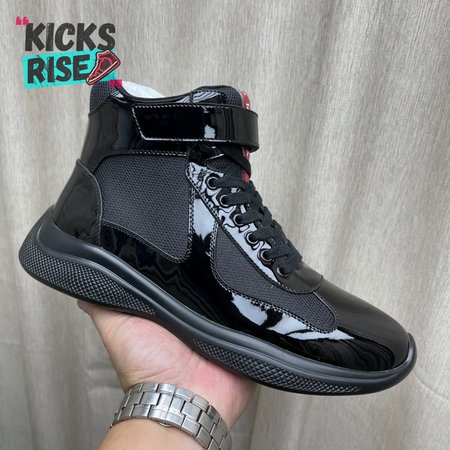 PRADA AMERICA'S CUP HIGH-TOP SNEAKERS BLACK - PA004