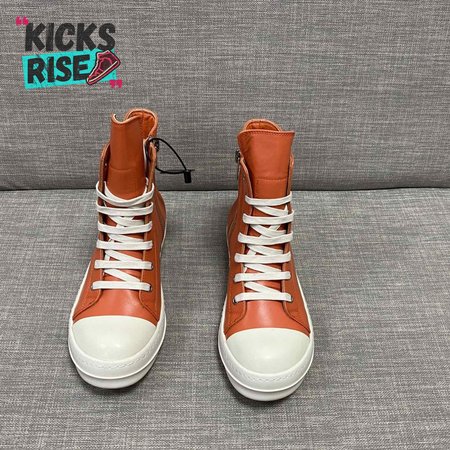 RICK OWENS HIGH-TOP ORANGE WHITE - RO004