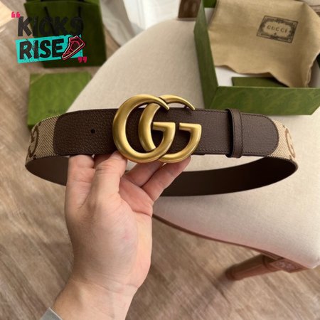 GUCCI DOUBLE G BUCKLE GG SUPREME CANVAS BELT