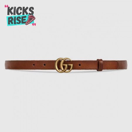 GUCCI LEATHER BELT WITH DOUBLE G BUCKLE