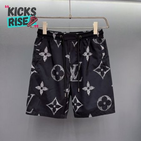 short printed yellow logo monochrome shorts