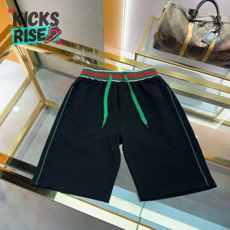 GUCCI GG COTTON TERRY CLOTH SHORTS WITH WEB DETAIL BLACK