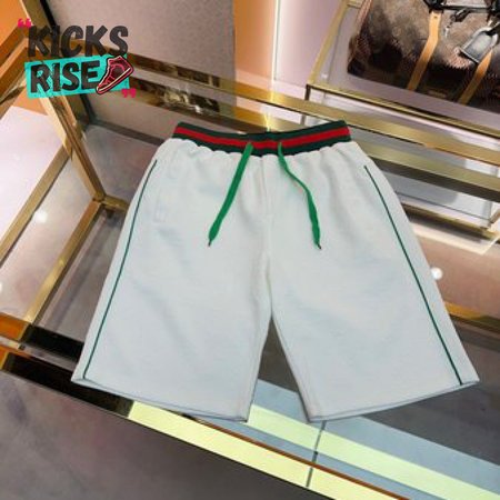 GUCCI GG COTTON TERRY CLOTH SHORTS WITH WEB DETAIL WHITE