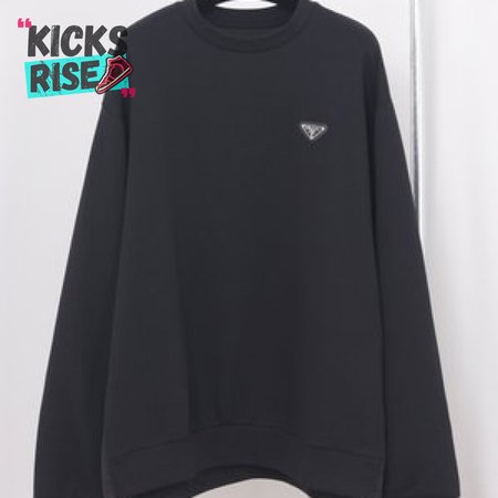 Prada Re-Nylon Logo Plaque Sweater Black