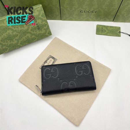 Gucci Black Jumbo GG Continental Wallet