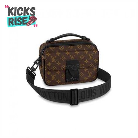 s lock messenger bag monogram macassar coated canvas - lbb05