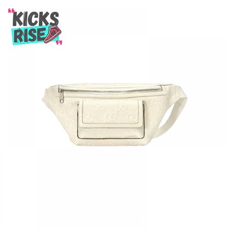 Gg Embossed Belt Bag In White Gg Embossed Leather GBB018