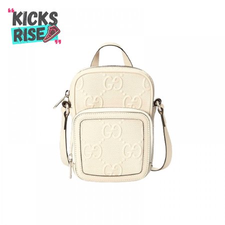 Gg Embossed Mini Bag In White Leather GMB016