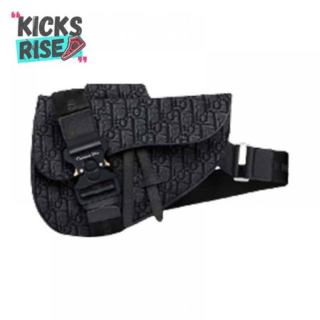 SADDLE BAG BLACK DIOR OBLIQUE JACQUARD