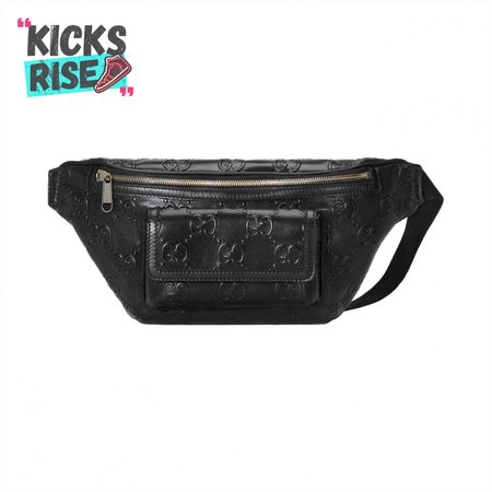 GG EMBOSSED BELT BAG IN BLACK GG EMBOSSED LEATHER - GBC14