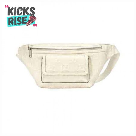 GG EMBOSSED BELT BAG IN WHITE GG EMBOSSED LEATHER - GBC13