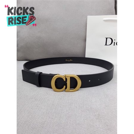 dior CD black leather belt