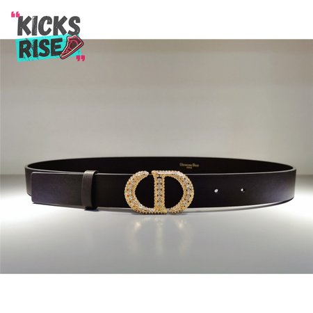 dior CD black leather belt