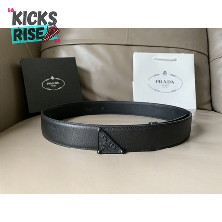 Prada saffiano 40mm leather belt black