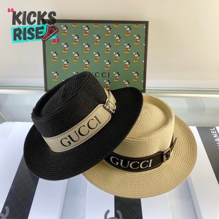 Hat_Gucci Belt design straw hat