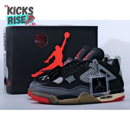 Off-White X Air Jordan 4 Bred CV9388-001 Size 40-47.5