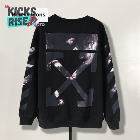 Off White Caravaggio Arrows Over Crewneck Sweatshirt