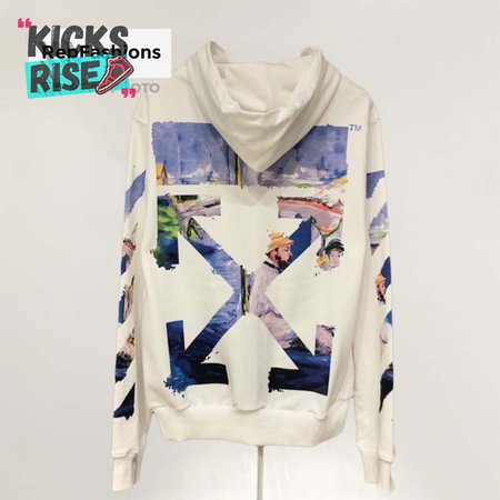 Off White Colored Arrows Zip Up Hoodie