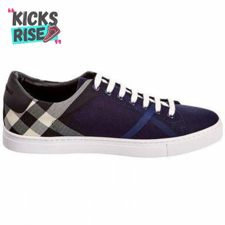 BURBERRY ALBERT HOUSE CHECK & LEATHER LOW-TOP SNEAKER - BBR4