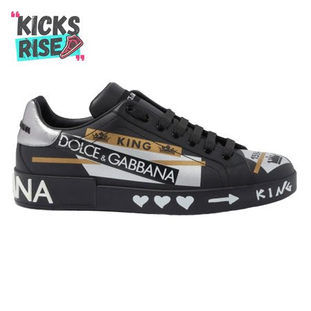 DOLCE & GABBANA PORTOFINO SLIP-ON SNEAKERS IN PRINTED CALFSKIN - DG33