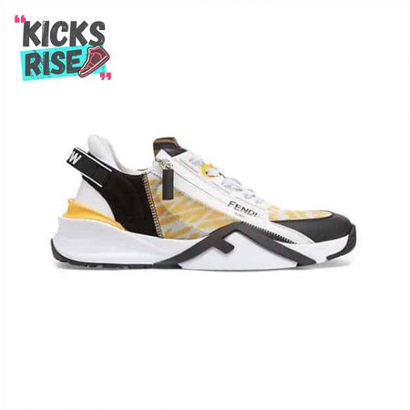 FENDI FLOW YELLOW NYLON LOW TOPS SNEAKERS - FD01