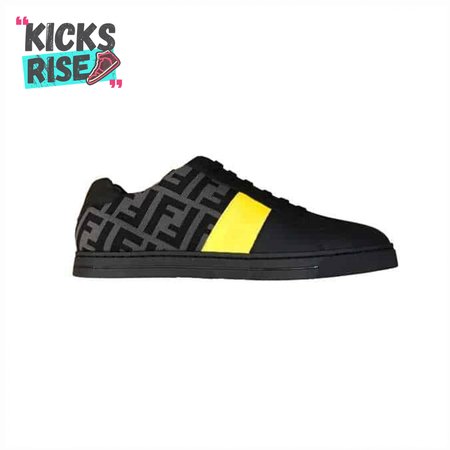 FENDI FF LOGO PRINT LOW-TOP SNEAKERS - FD18