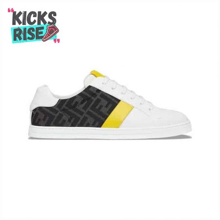 FENDI FF LOGO PRINT LOW-TOP SNEAKERS - FD17