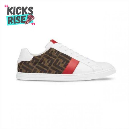 FENDI FF LOGO PRINT LOW-TOP SNEAKERS - FD16